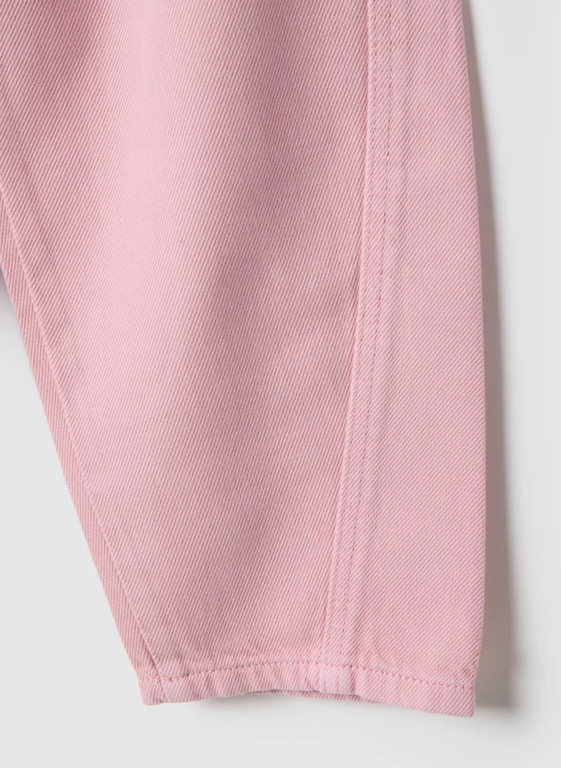 Ovs  OVS Girls' Pink Pure Cotton Baggy Trousers for Kids | Best Price UAE
